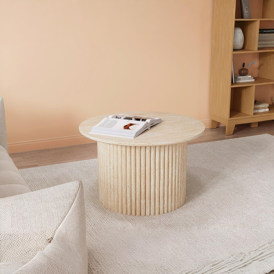 Nile Round Coffee Table 70cm - Travertine