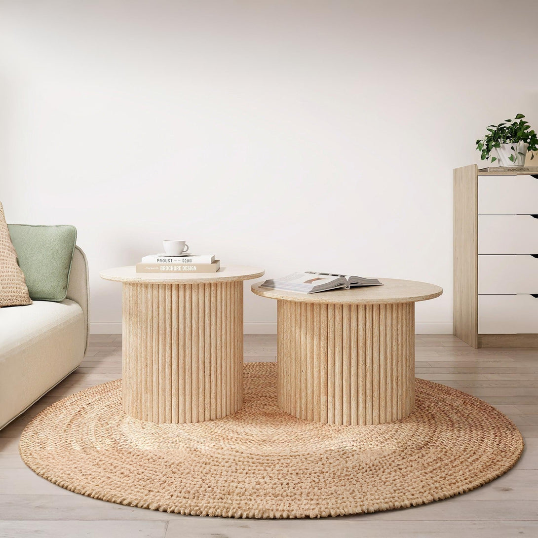 Nile Round Coffee Table 70cm - Travertine