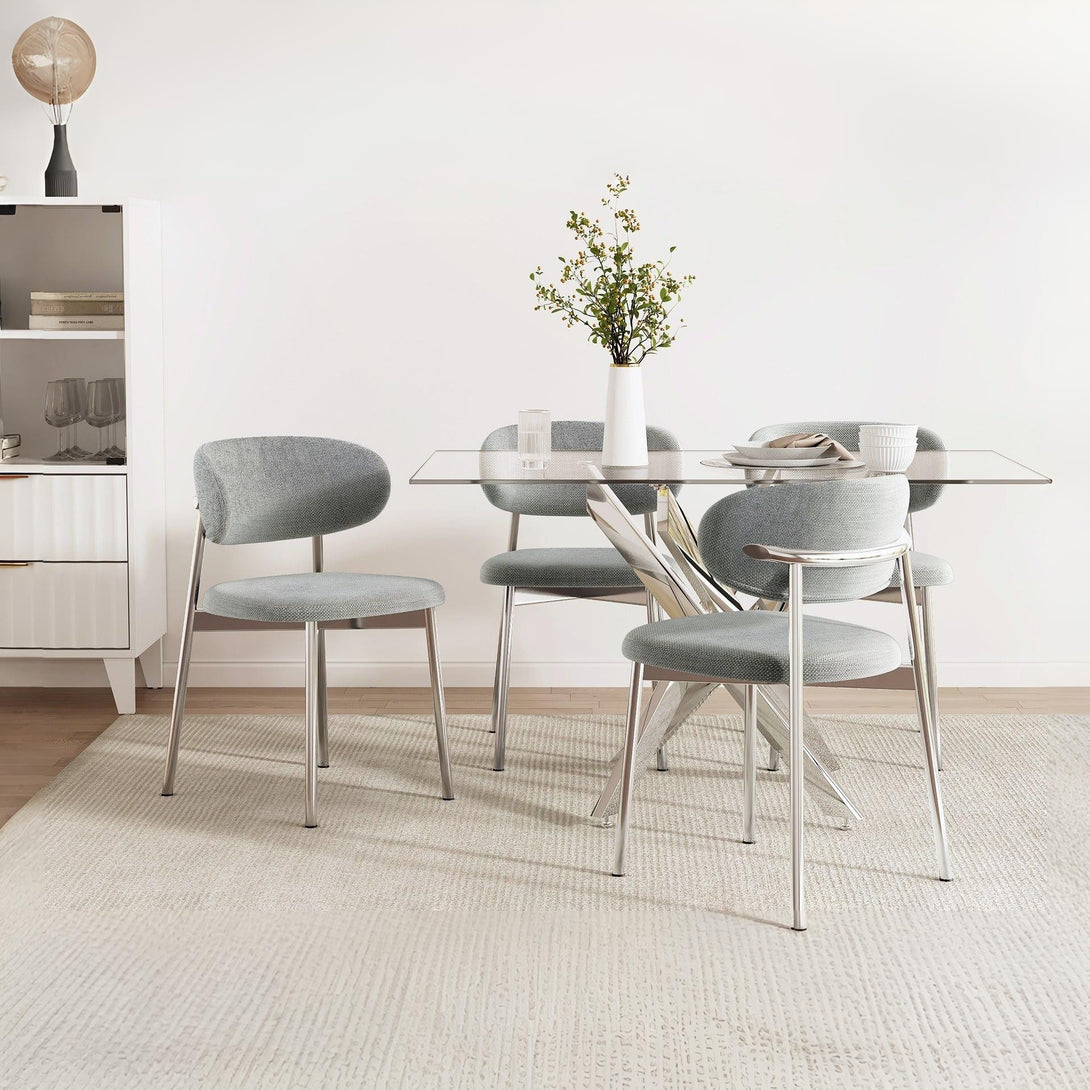 Onyx Fabric Dining Chair - Set of 4 - Grey