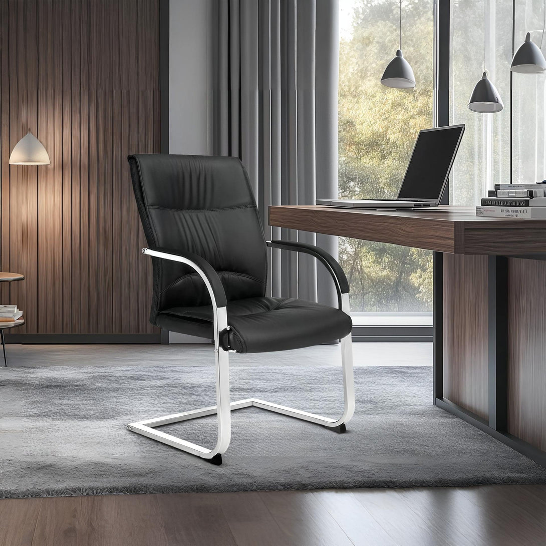 Ryder PU Leather Cantilever Office Chair - Black