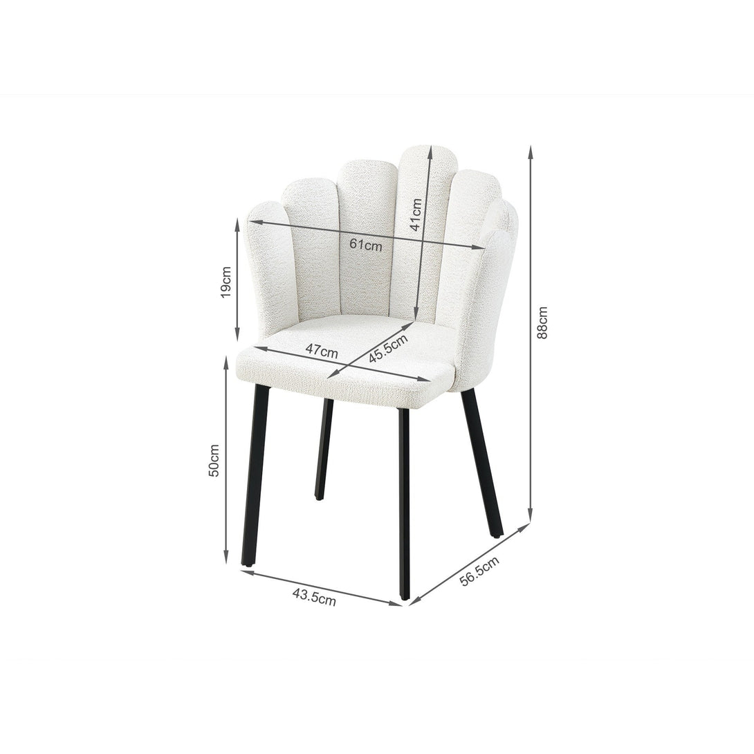 Urban Petal-shaped Upholstered Dining Chair - Set of 2 - Beige