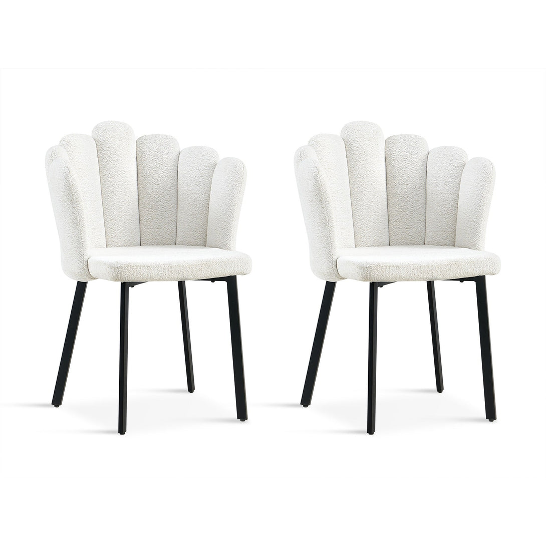Urban Petal-shaped Upholstered Dining Chair - Set of 2 - Beige