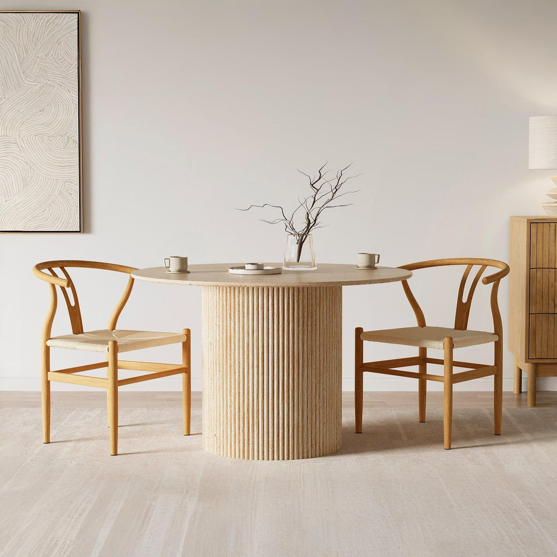Winter Rope Seat Dining Chair Wishbone Chair Replica - Set of 2 - Natural