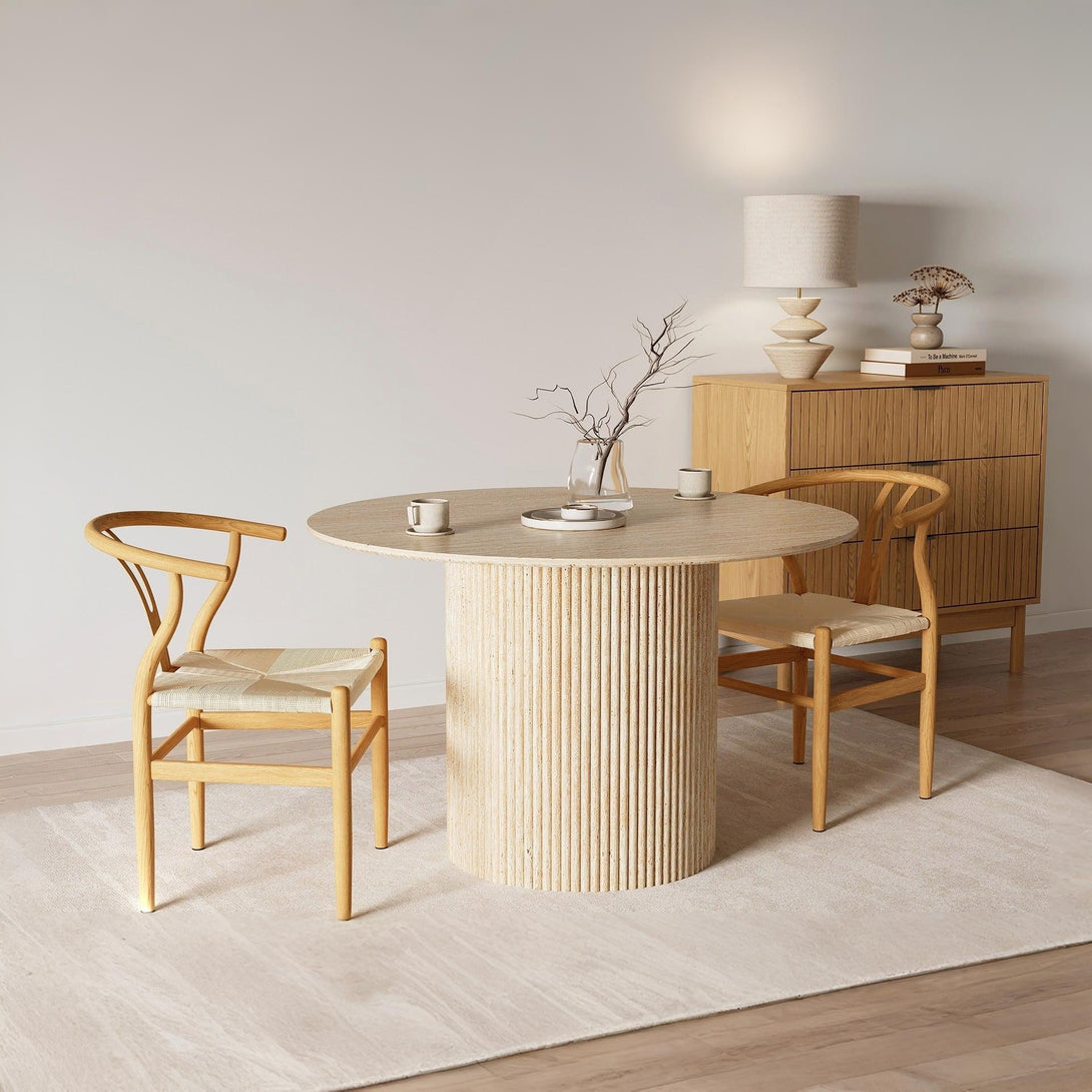 Winter Rope Seat Dining Chair Wishbone Chair Replica - Set of 2 - Natural