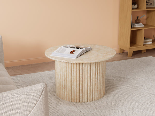 Nile Round Coffee Table 70cm - Travertine