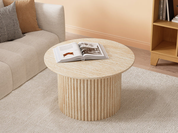 Nile Round Coffee Table 70cm - Travertine