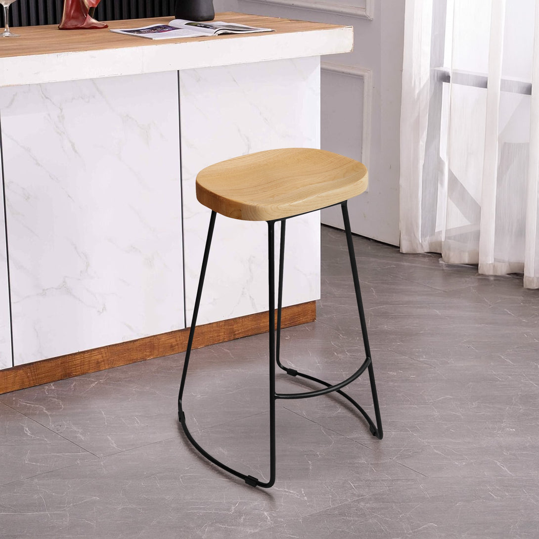 Nolan Beech Wood Bar Stool - Natural