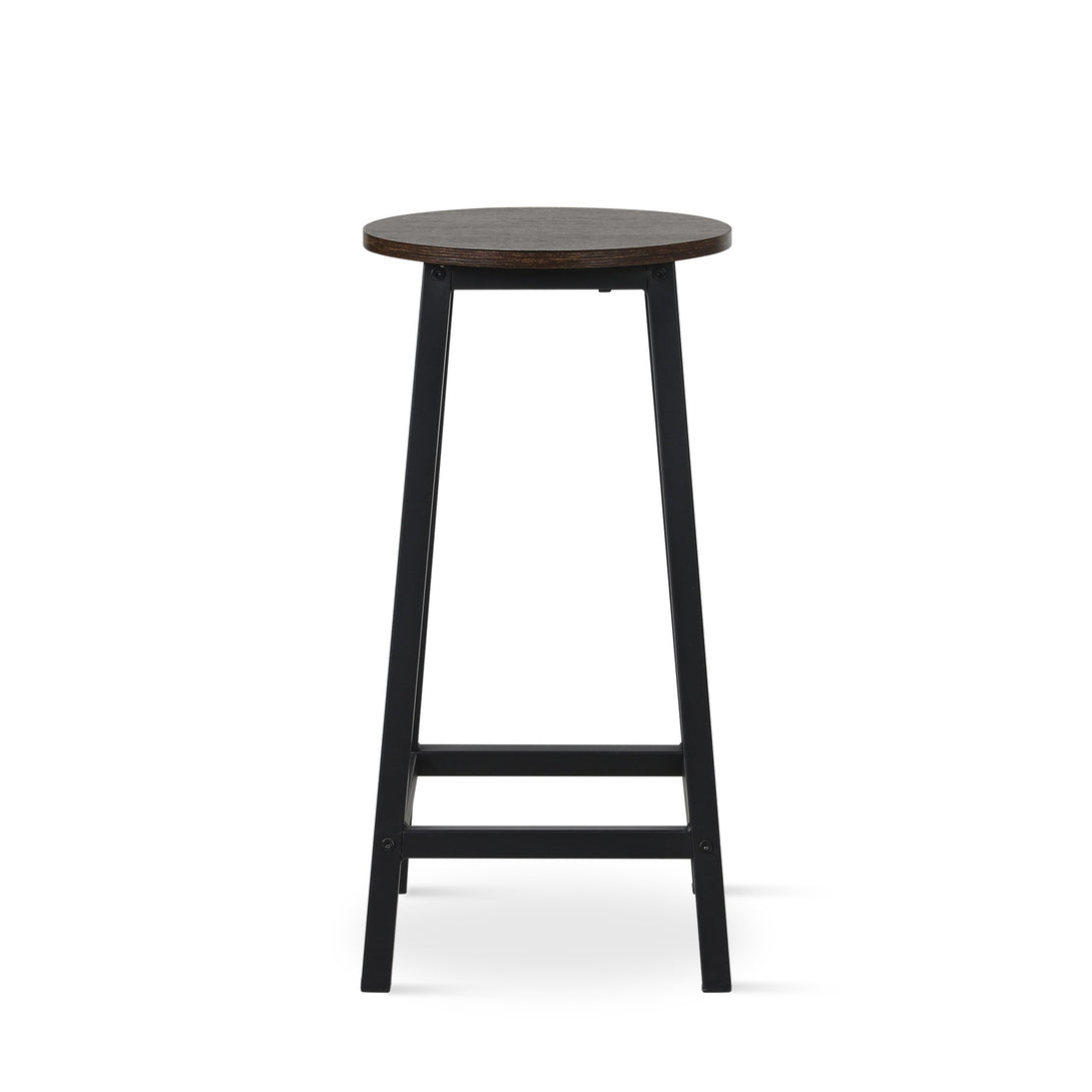 IAN Metal Bar Stool - Rustic Brown + Black