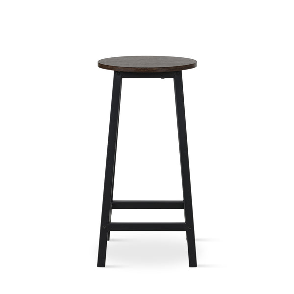 IAN Metal Bar Stool - Rustic Brown + Black