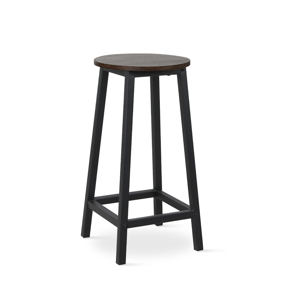 IAN Metal Bar Stool - Rustic Brown + Black
