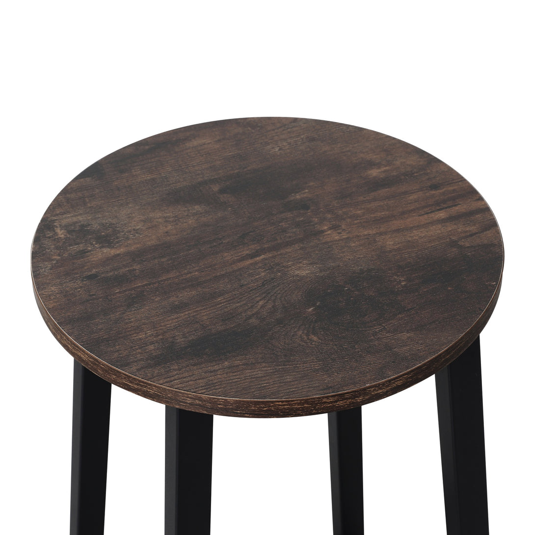 IAN Metal Bar Stool - Rustic Brown + Black
