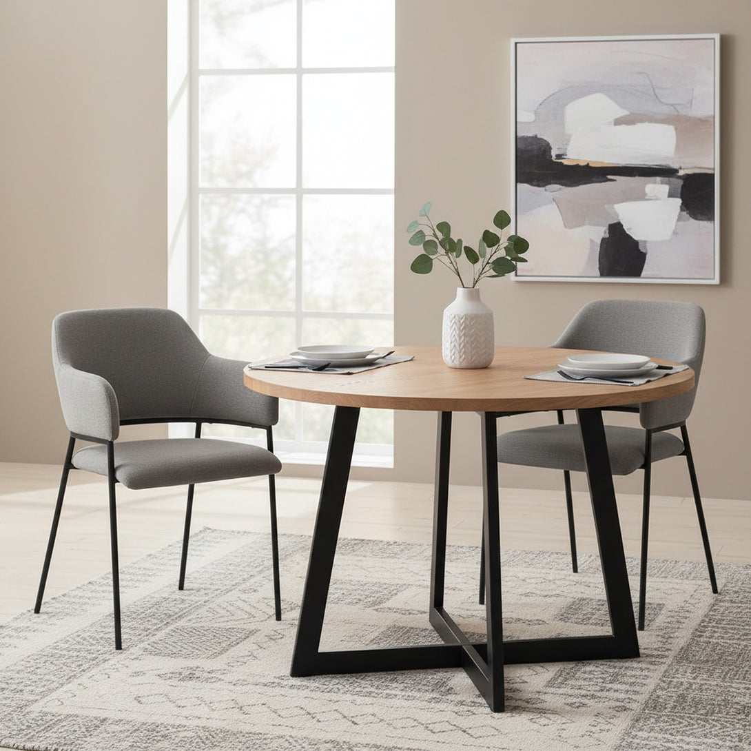 Sadie Fabric Dining Chair - Set of 2 - Light Grey