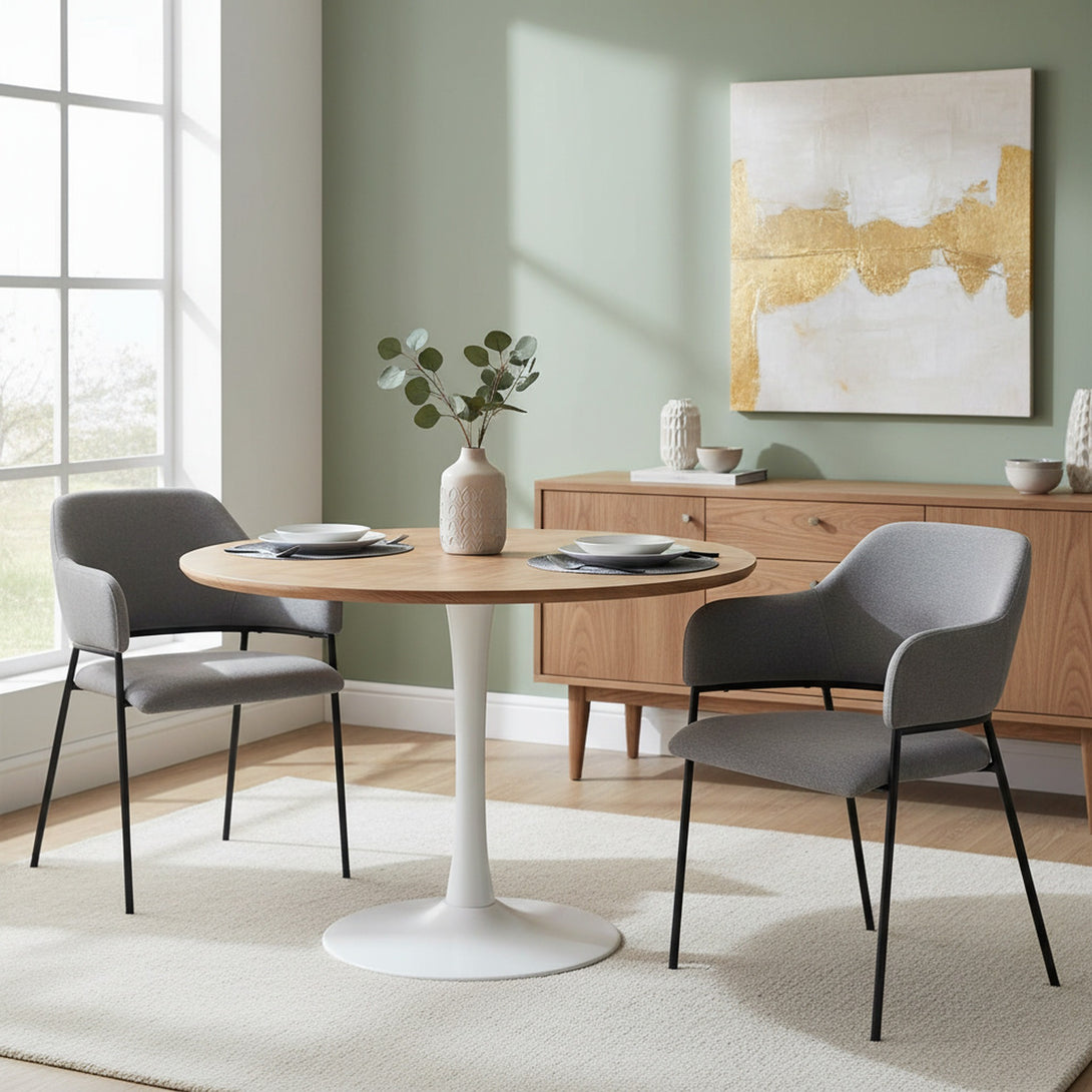 Sadie Fabric Dining Chair - Set of 2 - Light Grey