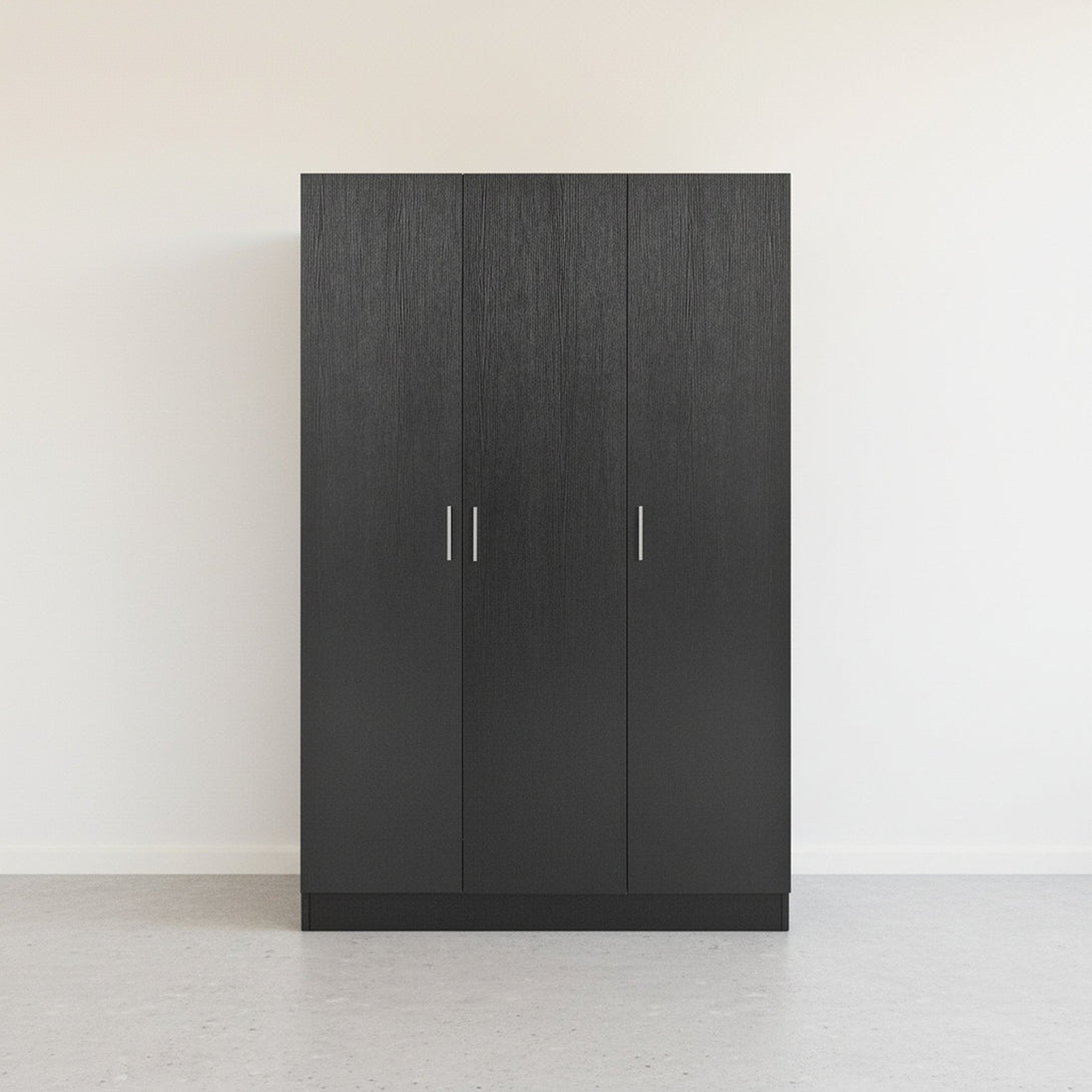 Bram 3 Door Wardrobe Cabinet - Black 