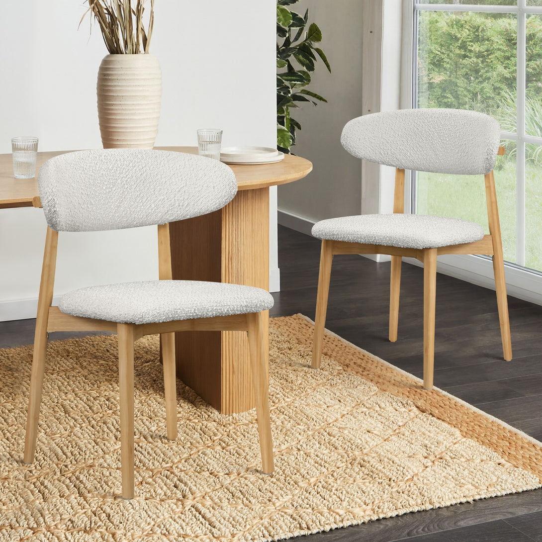 Wesley Rubber Wood Dining Chair - Set of 2 - White
