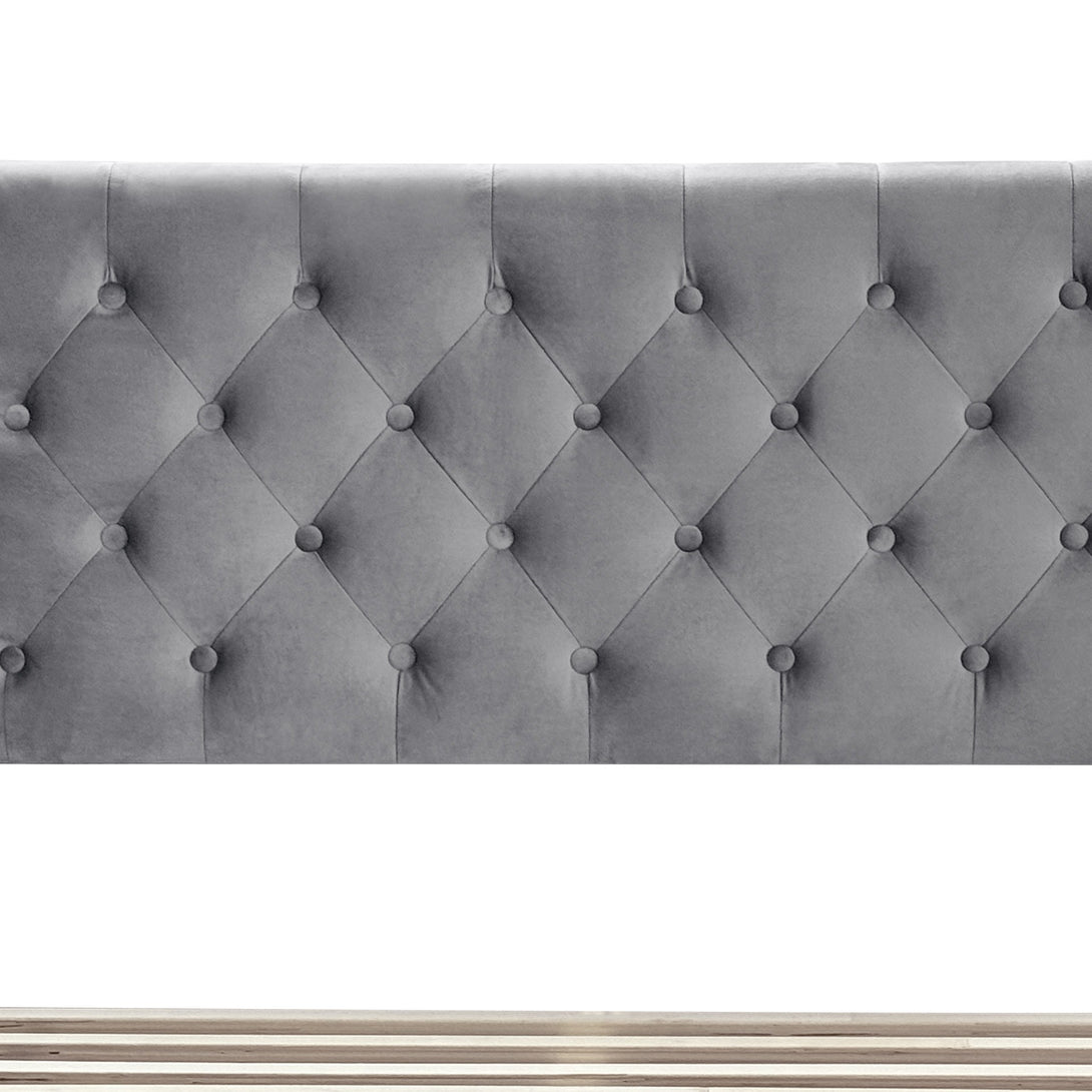 Montana Queen Bed Frame with 4 Drawers - Grey