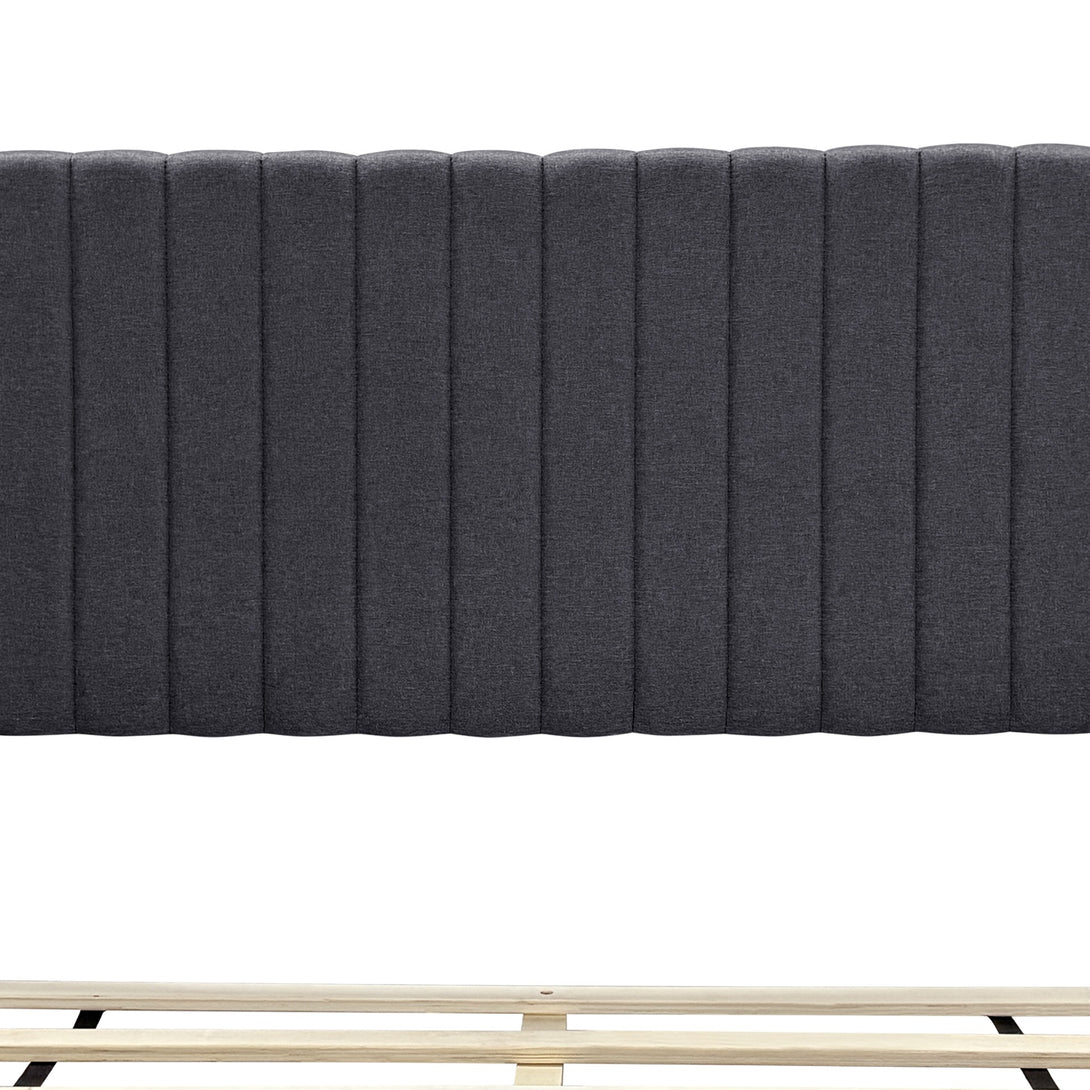 Simien Double Fabric Bed Frame - Mid Grey