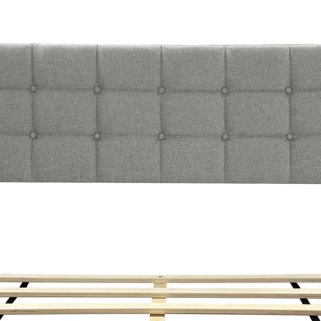 Aspen Double Fabric Bed Frame - Stone
