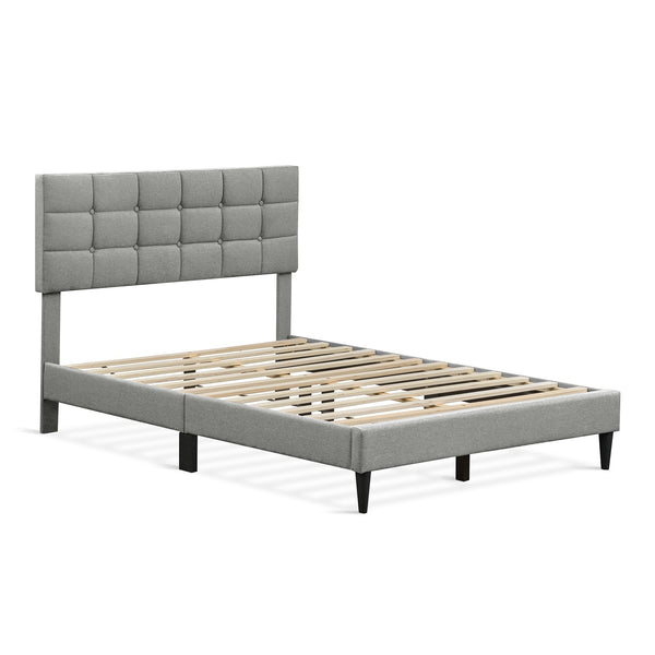 Aspen Double Fabric Bed Frame - Stone