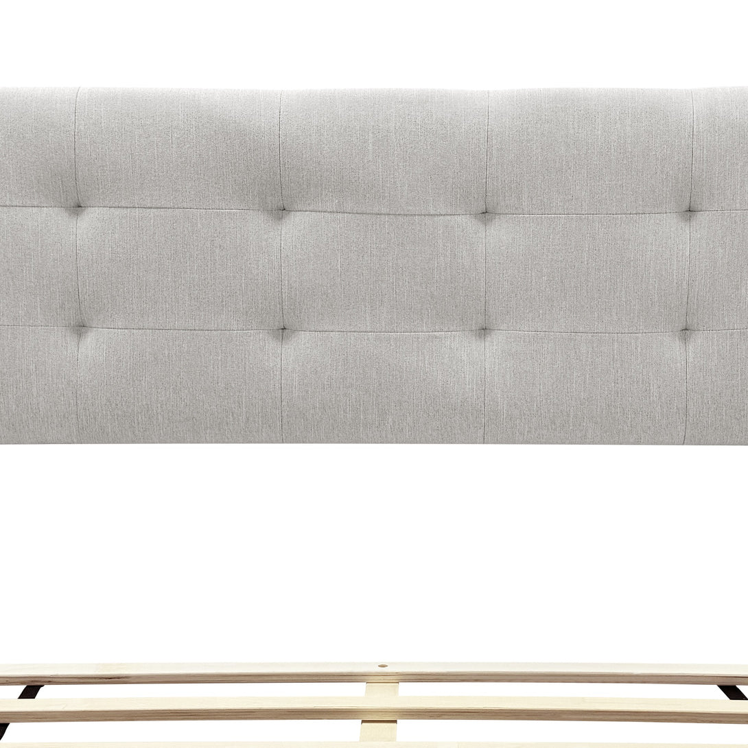  Mitre Double Fabric Bed Frame - Stone