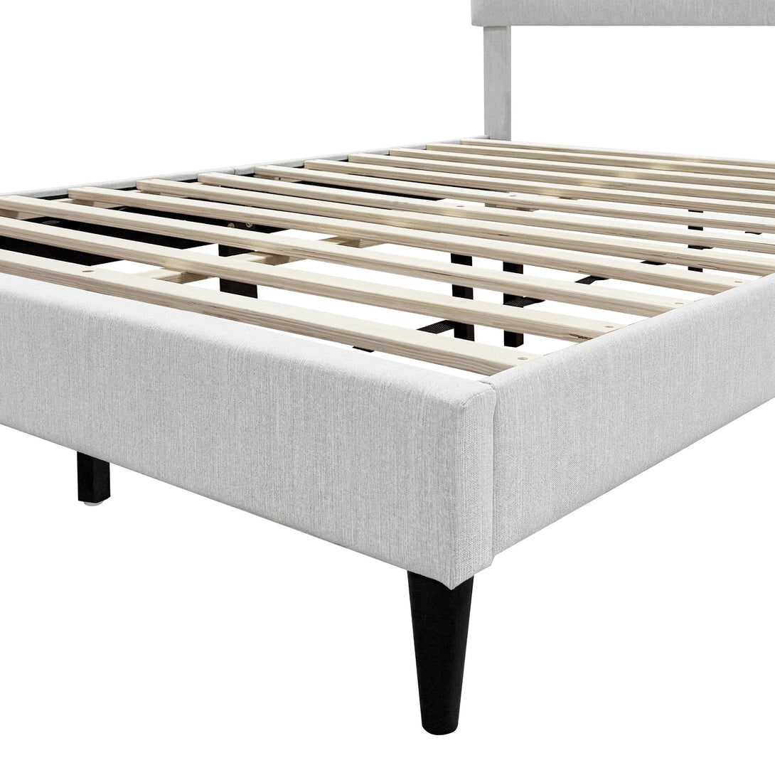  Mitre Double Fabric Bed Frame - Stone