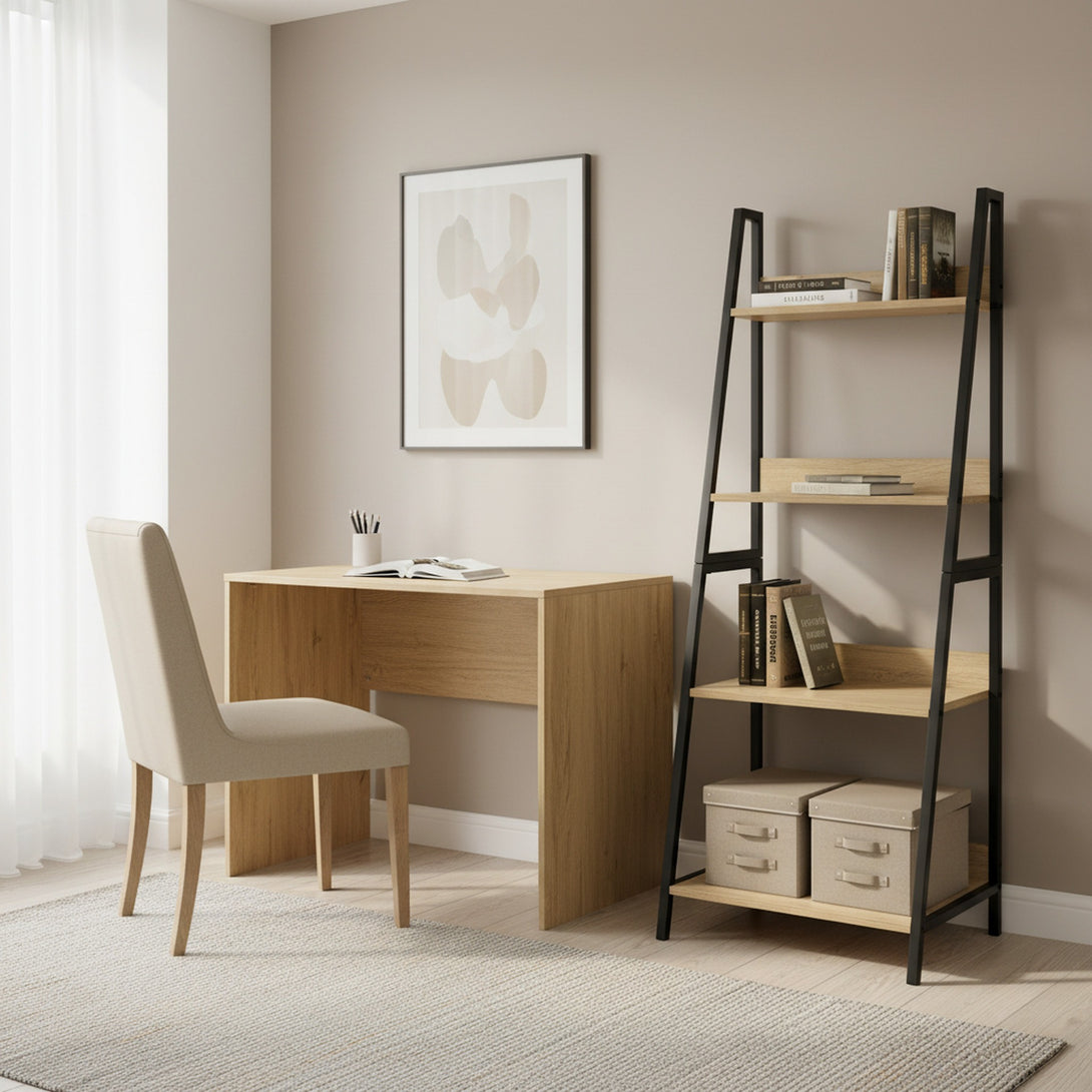 Trestle 4 Tier Ladder Storage Shelf - Oak