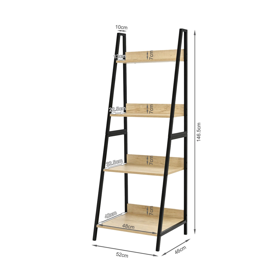 Trestle 4 Tier Ladder Storage Shelf - Oak