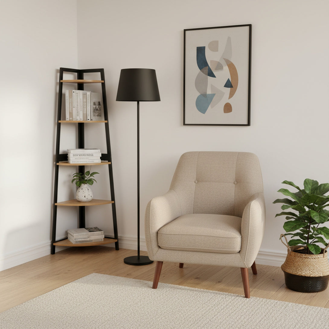 Quoin 5 Tier Corner Shelf - Natural