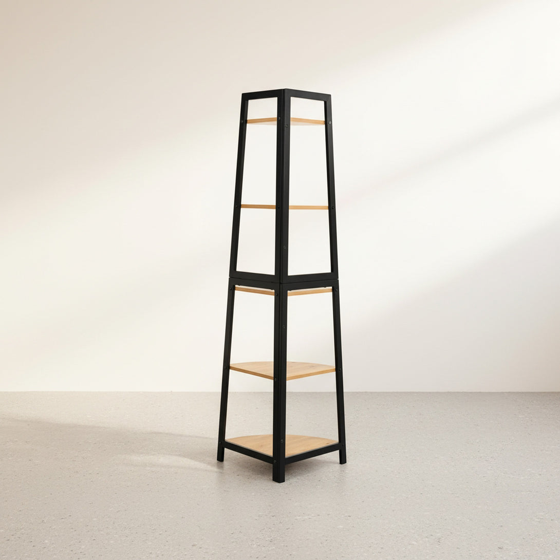 Quoin 5 Tier Corner Shelf - Natural