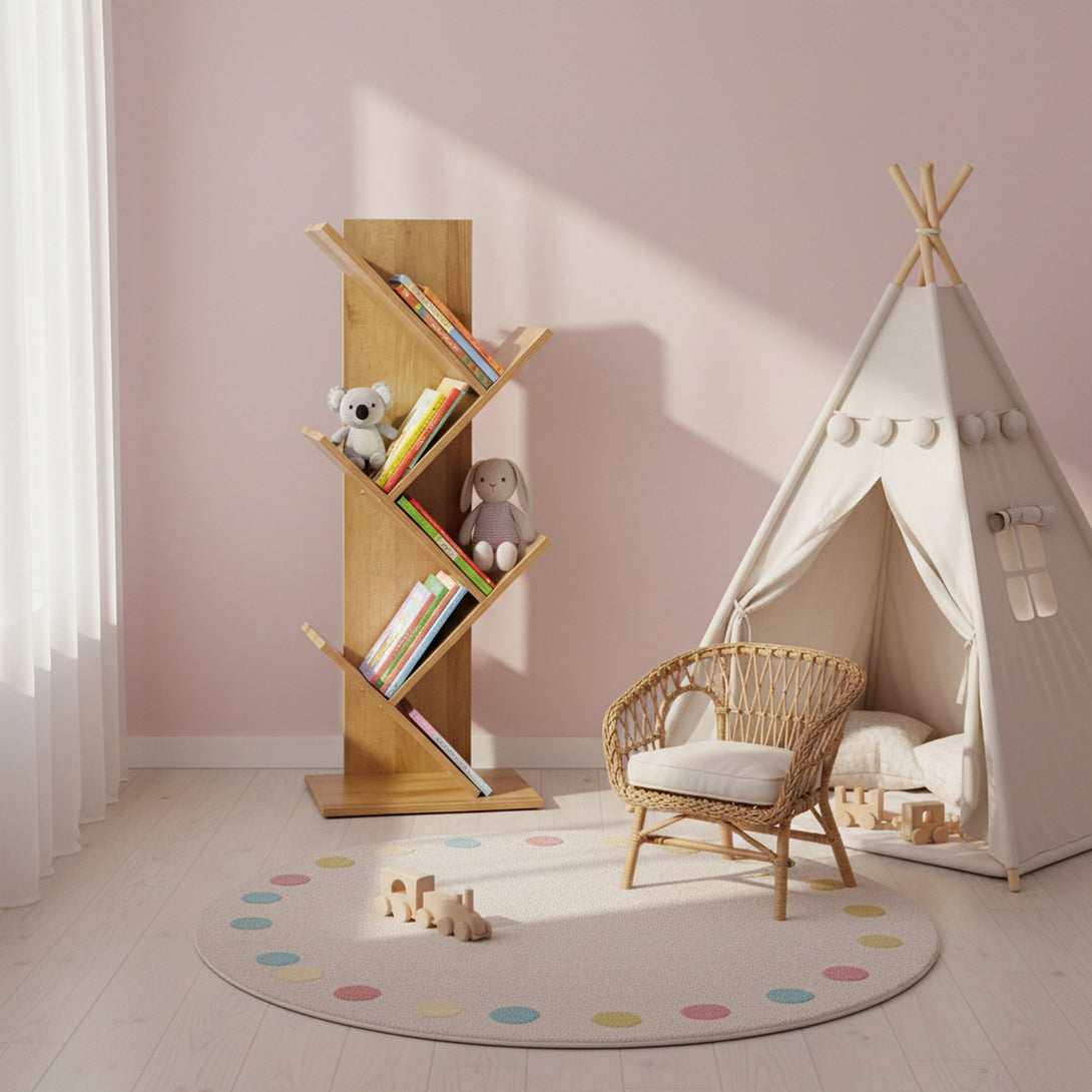 Koru 4 Tier Tree Bookshelf - Oak