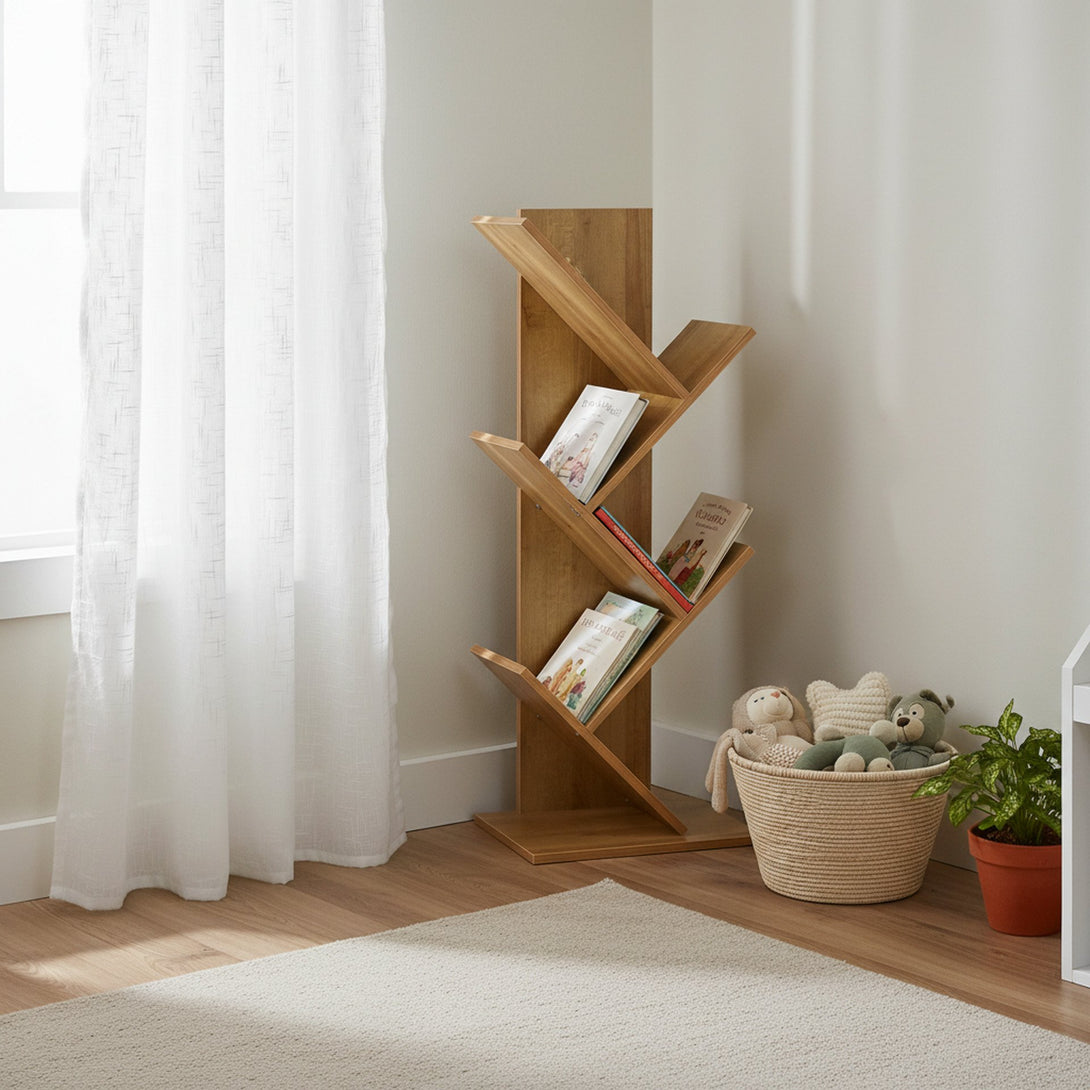 Koru 4 Tier Tree Bookshelf - Oak