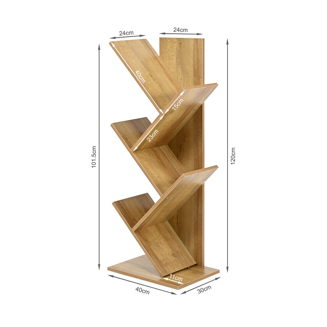 Koru 4 Tier Tree Bookshelf - Oak