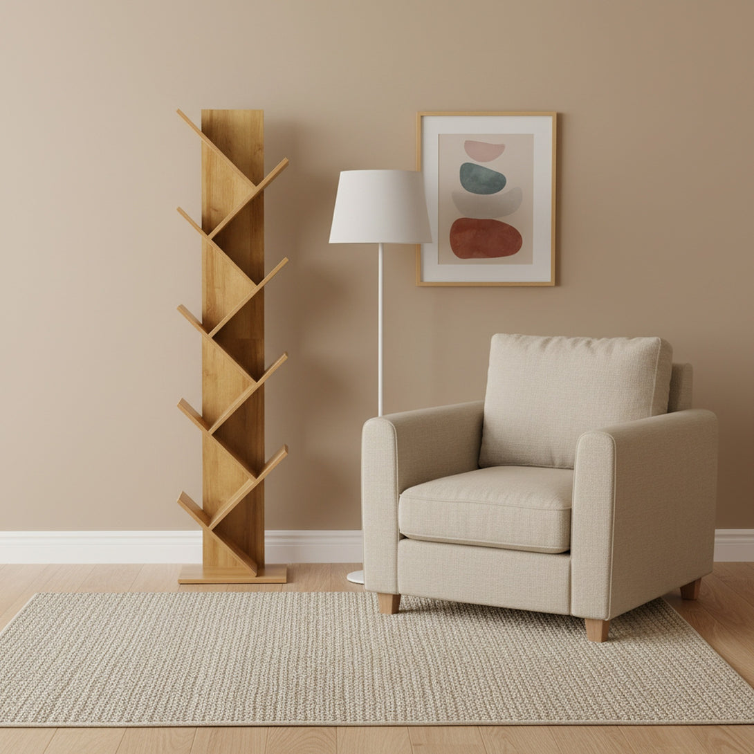 Koru 8 Tier Tree Bookshelf - Oak