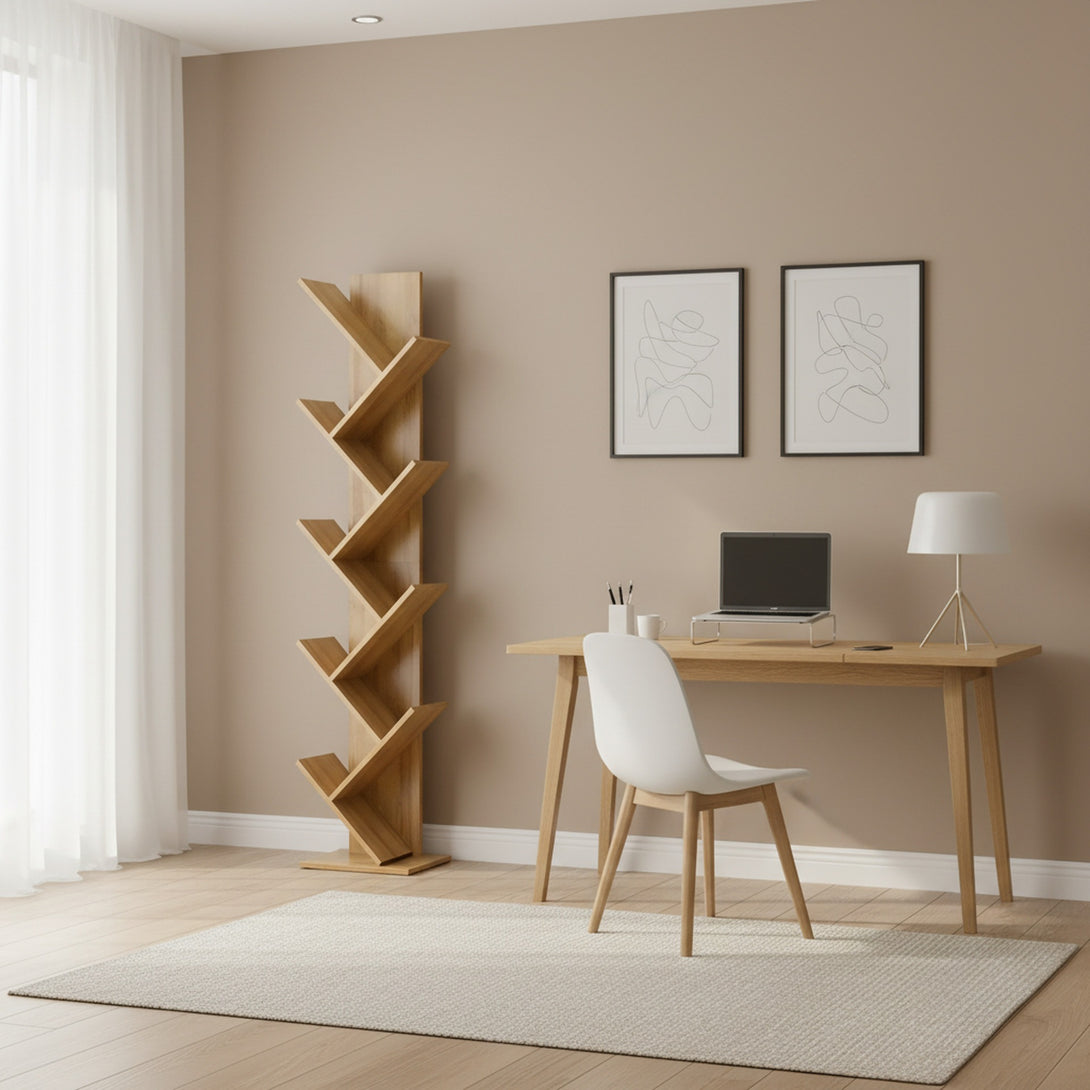 Koru 8 Tier Tree Bookshelf - Oak