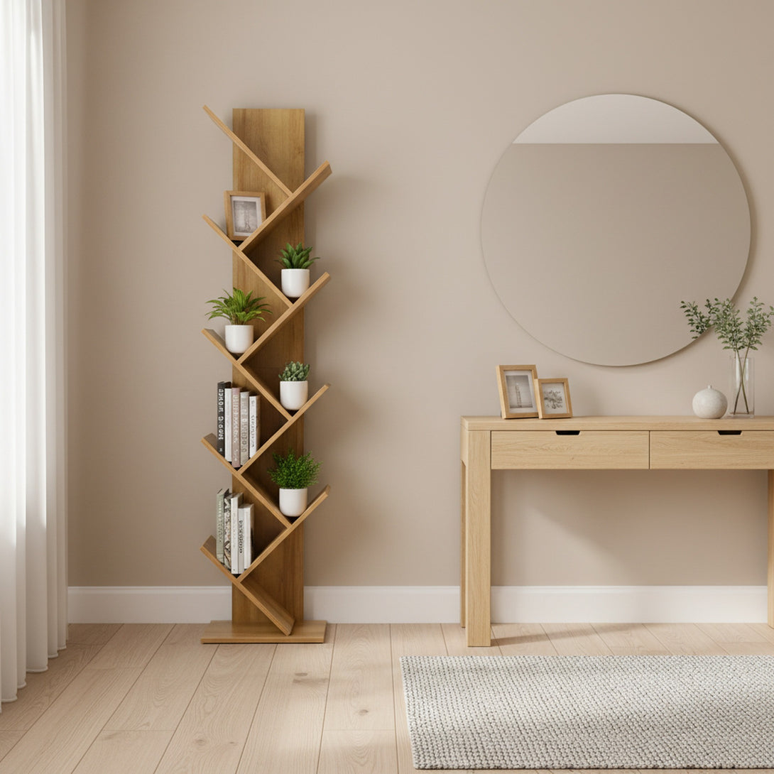 Koru 8 Tier Tree Bookshelf - Oak