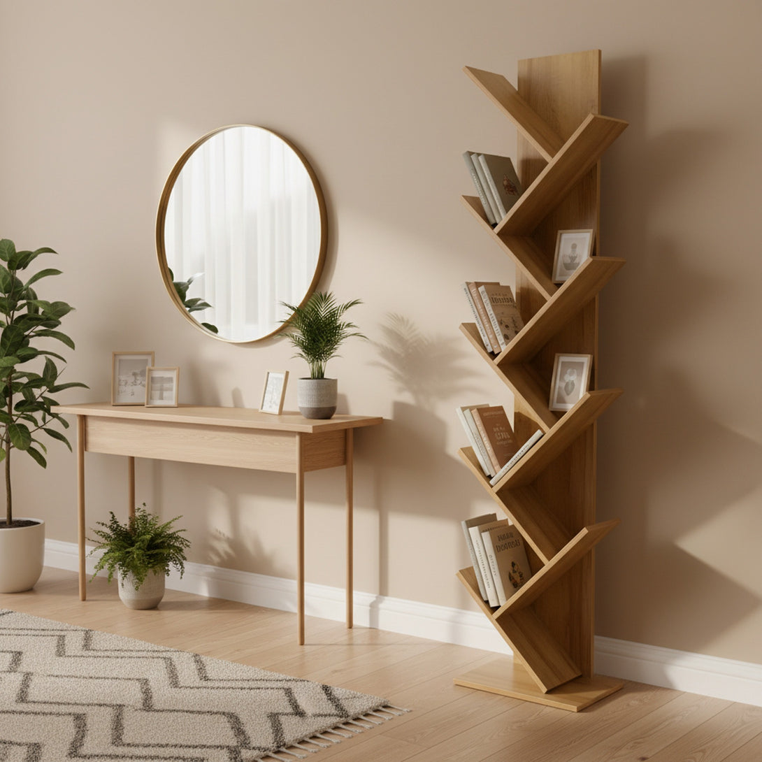 Koru 8 Tier Tree Bookshelf - Oak