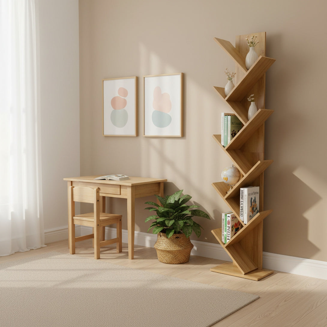 Koru 8 Tier Tree Bookshelf - Oak
