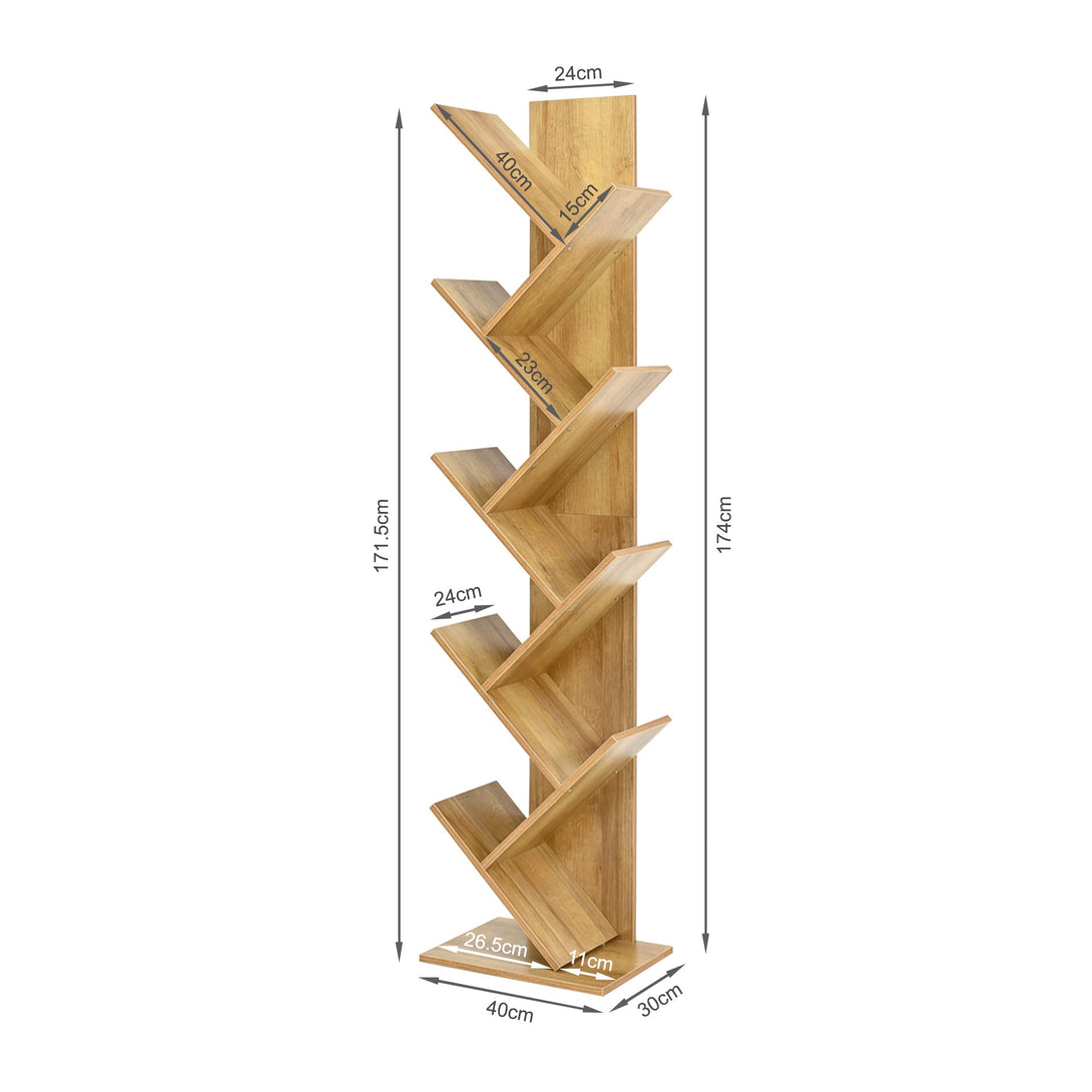 Koru 8 Tier Tree Bookshelf - Oak
