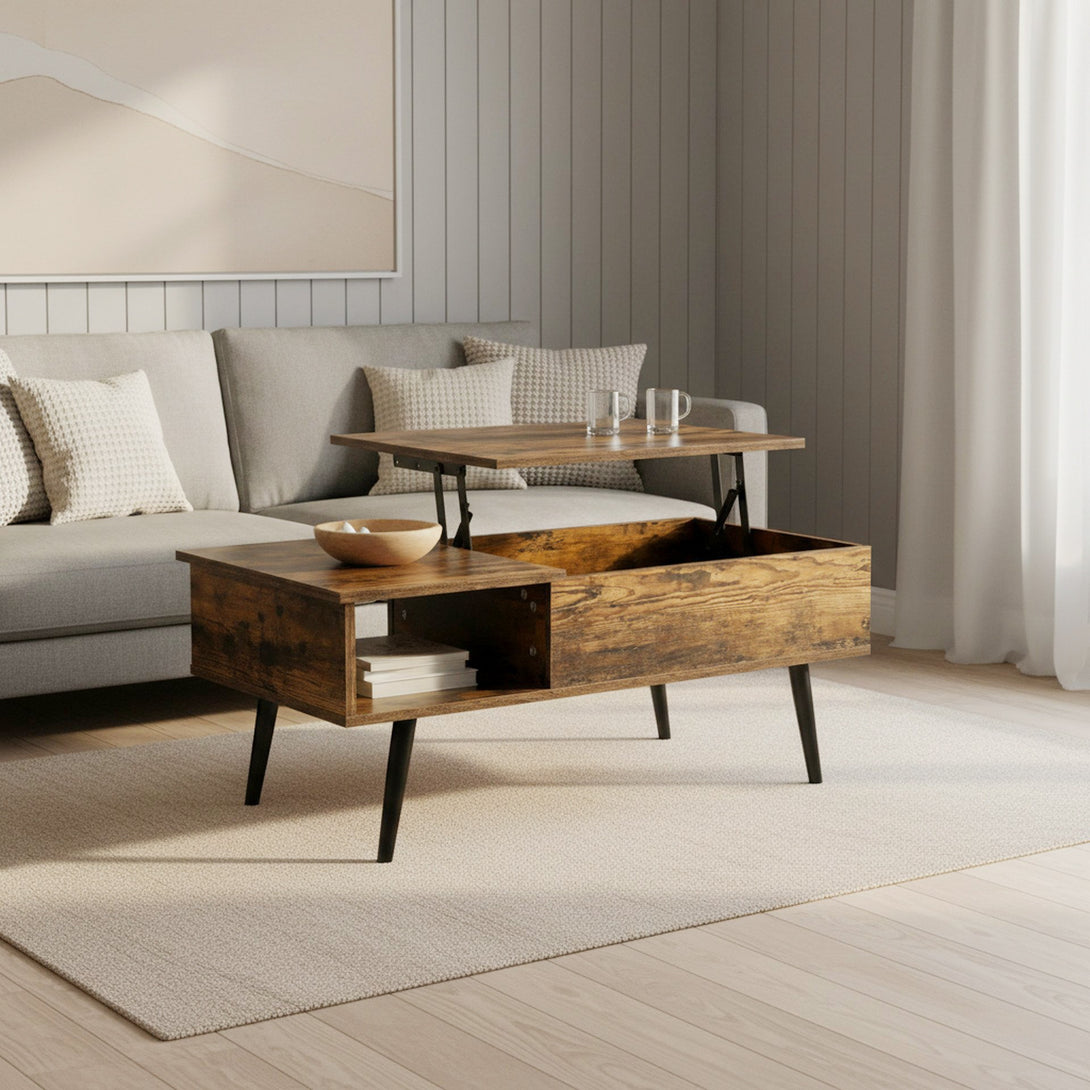 Elevate Lift Top Coffee Table - Rustic Brown