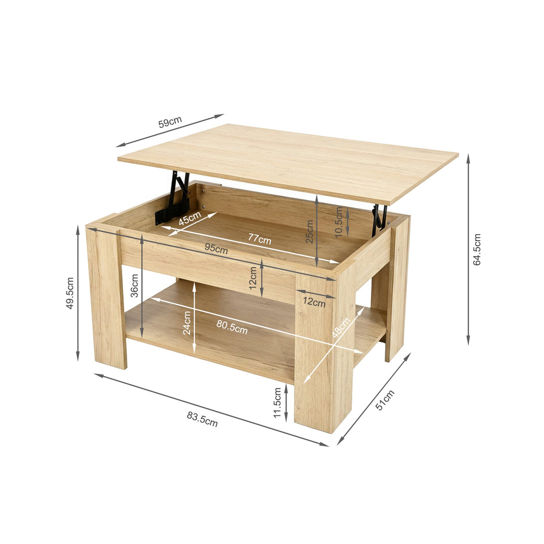 Cache Lift Top Coffee Table - Oak
