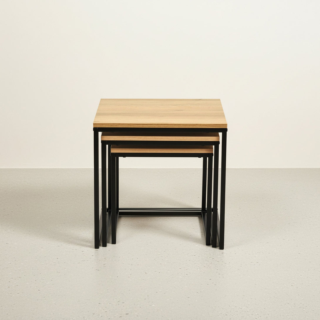 Trio 3 Piece Nesting Coffee Table Set - Oak