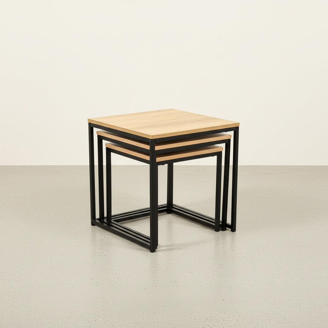 Trio 3 Piece Nesting Coffee Table Set - Oak