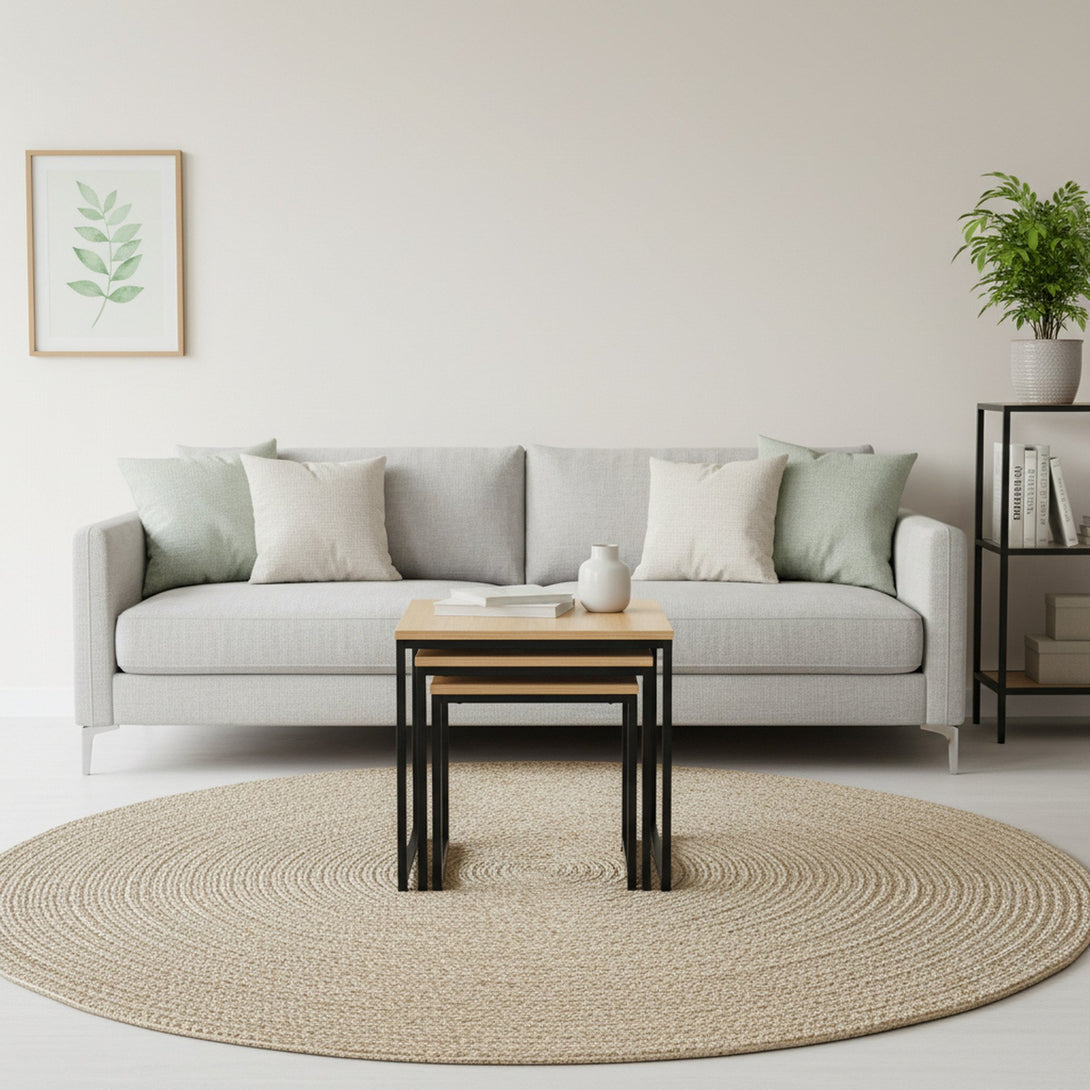 Trio 3 Piece Nesting Coffee Table Set - Oak