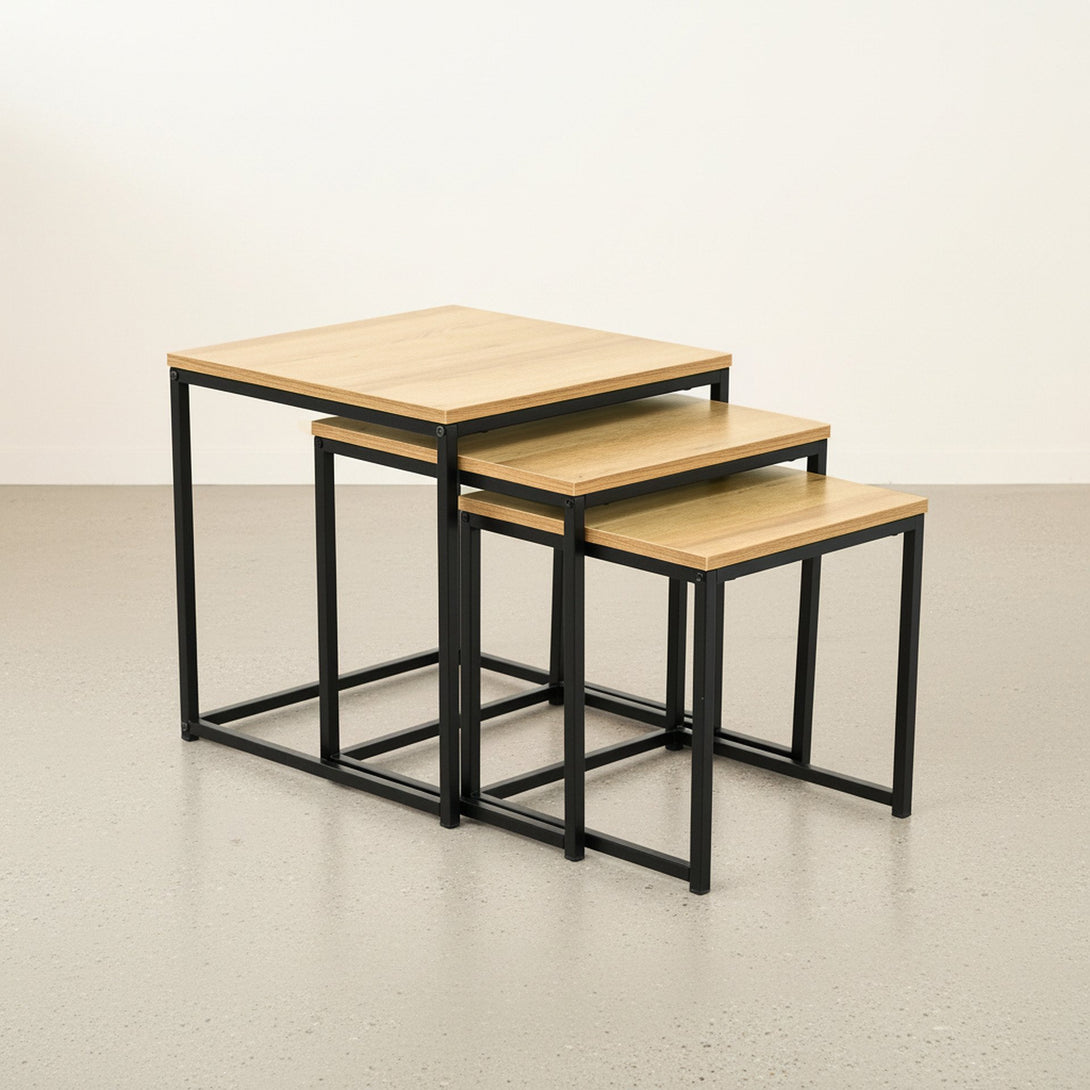 Trio 3 Piece Nesting Coffee Table Set - Oak