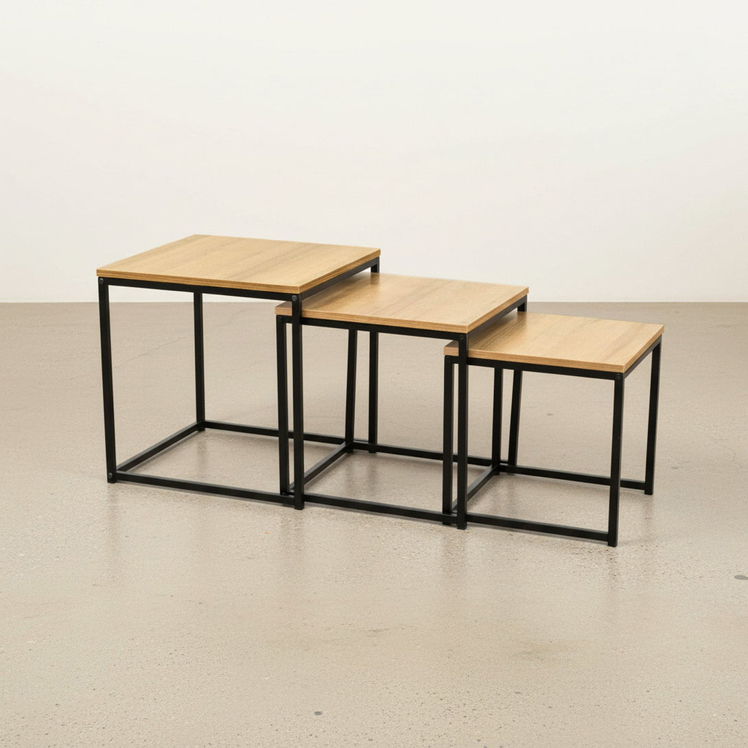 Trio 3 Piece Nesting Coffee Table Set - Oak