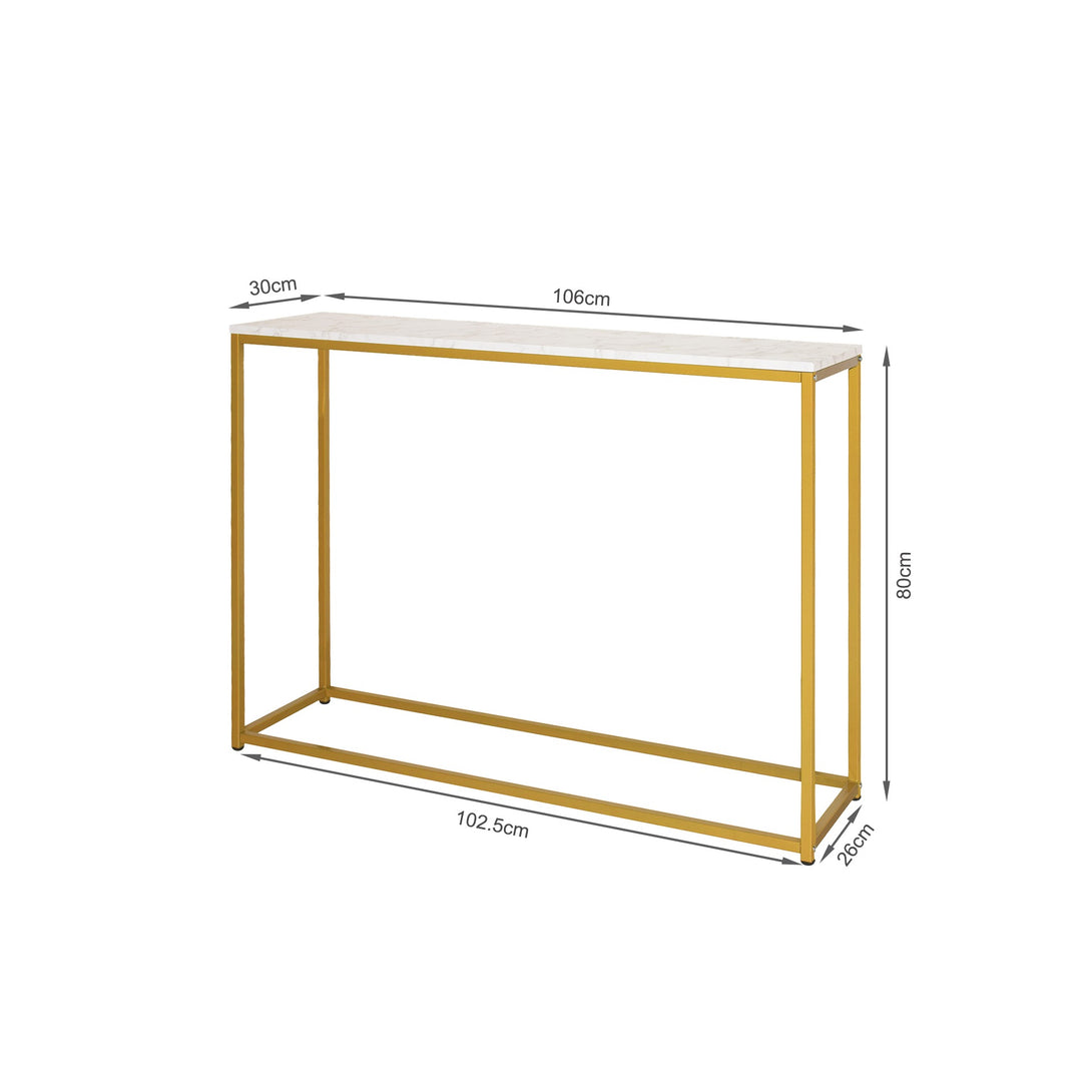 Nimbus Console Table - White Marble Look