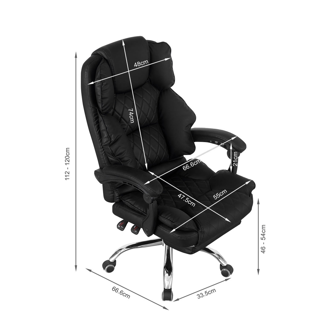Collin Office Chair with Footrest - Black
