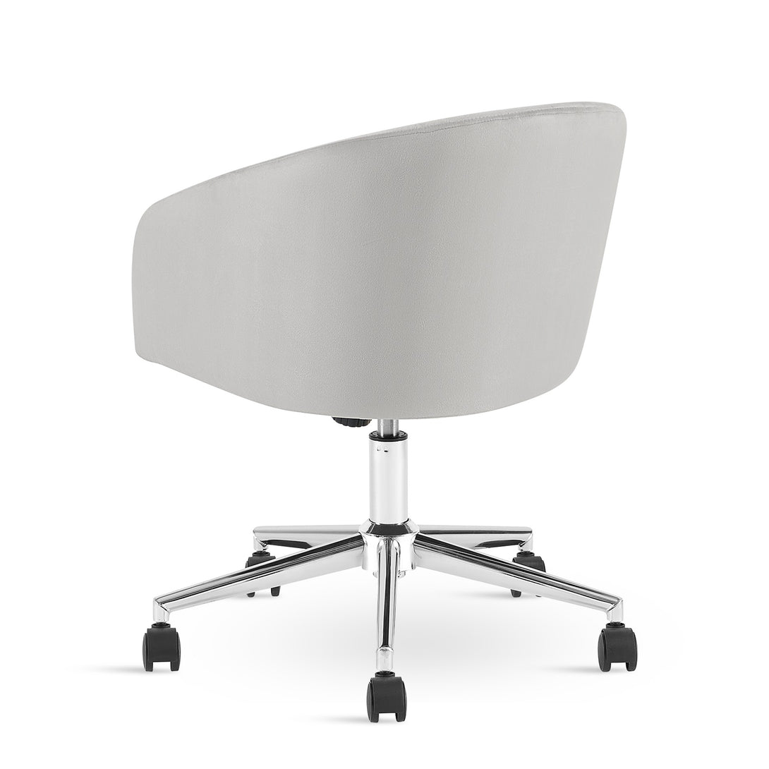 Morgan Velvet Office Chair - Light Grey