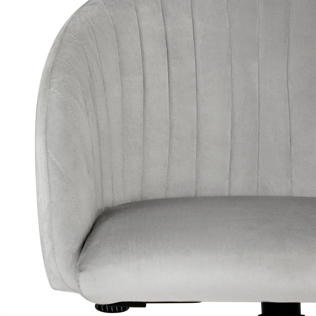 Morgan Velvet Office Chair - Light Grey