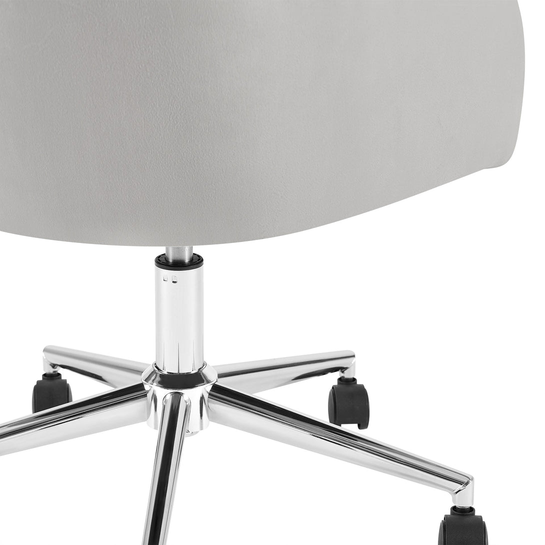 Morgan Velvet Office Chair - Light Grey